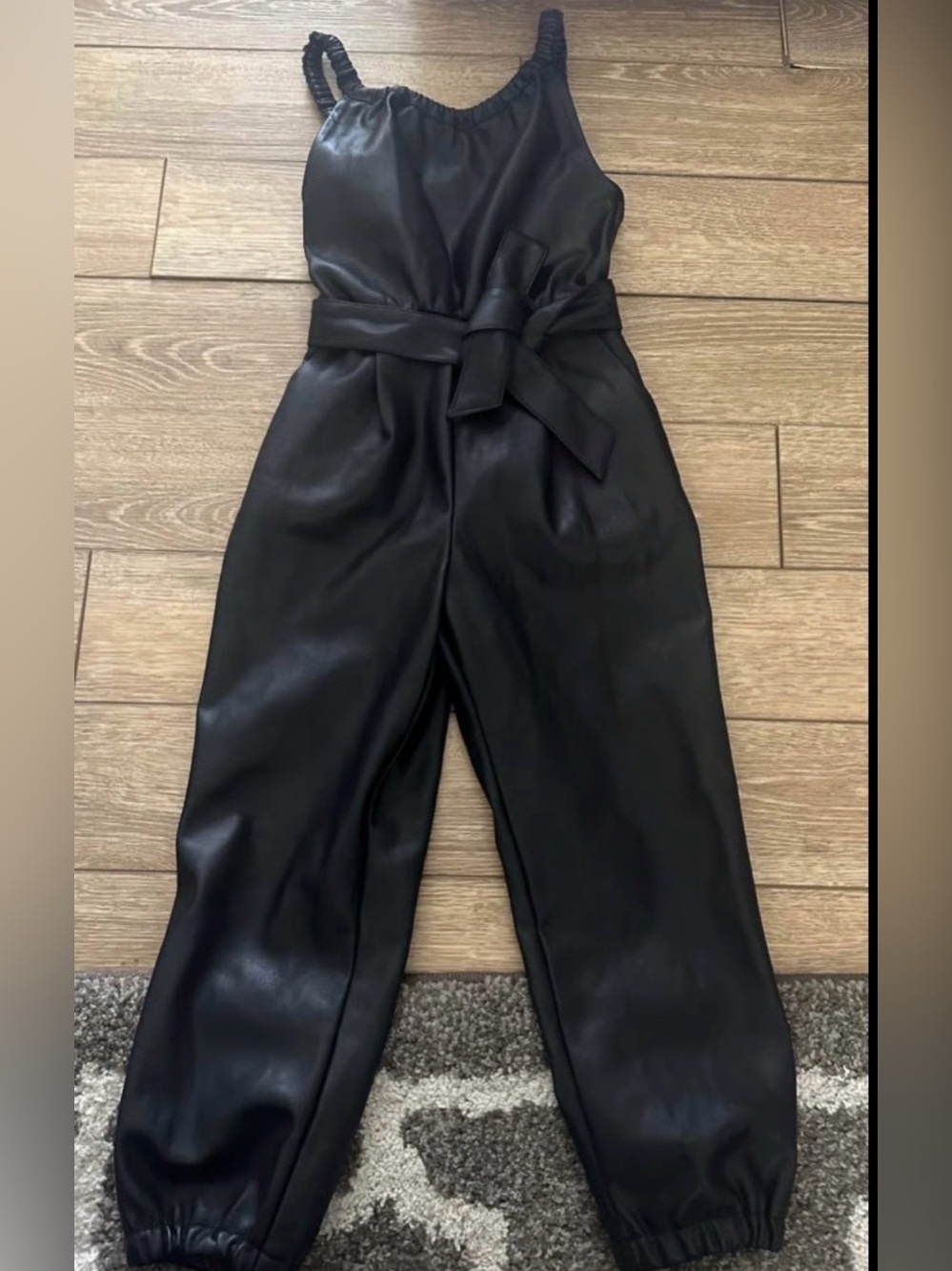 Zara vegan leather girls jumpsuit size 10